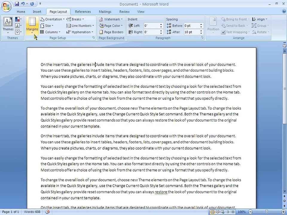 microsoft office word page setup margins normal narrow wide in urdu part 069