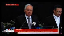 Le Premier ministre malaisien annonce que le Boeing 777 est tombé dans l'océan Indien