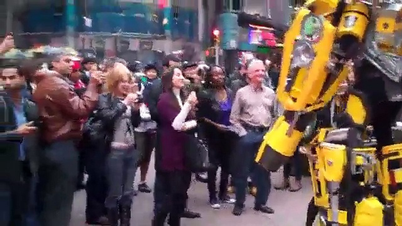 Transformer Bumblebee Goes To Time Square NYC