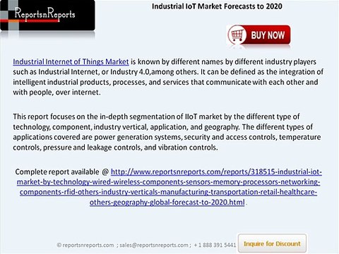 Industrial IoT Market Growth, Trends & Opportunities to 2020