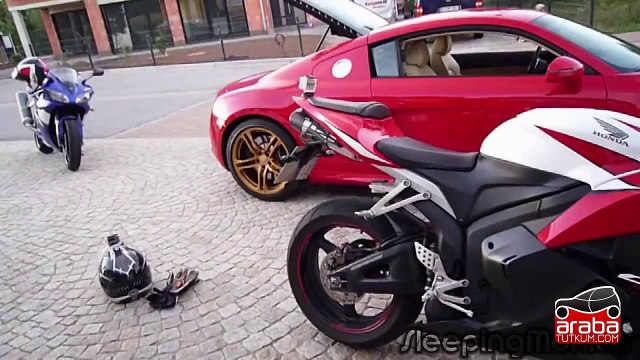 Yamaha R1 vs AUDI R8 vs Honda CBR 600RR - Araba Tutkum