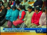 Estudiantes de escuelas de Tufiño no asisten a clases por actividad volcánica
