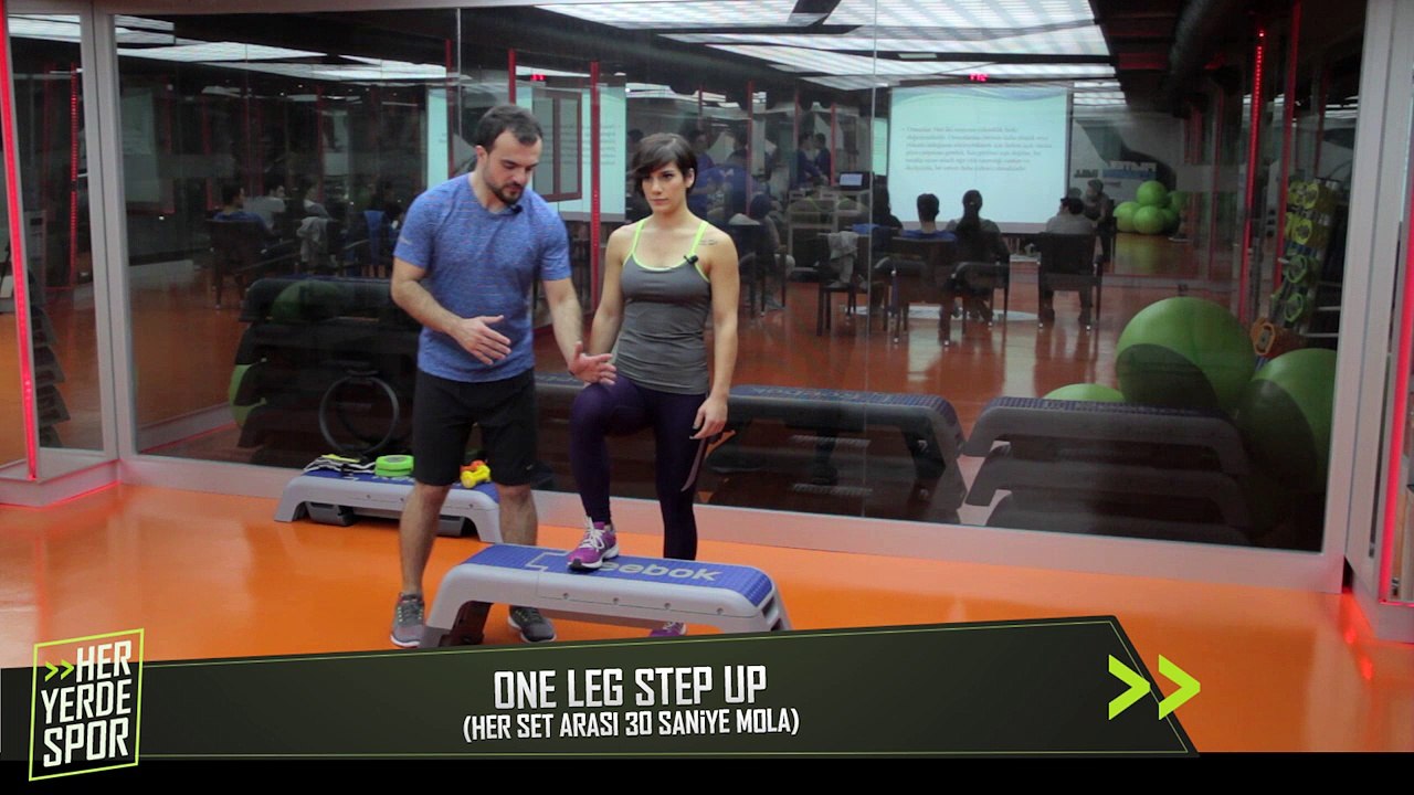 Bacak Kaslarını Çalıştırmak için "One Leg Step Up" - Her Yerde Spor