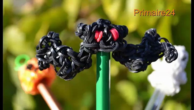 Chauve-souris en élastiques Rainbow Loom figurine marionnette Halloween DIY