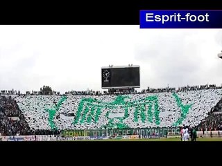 Raja de Casablanca: Tifo "Fight For Raja Not For $ " (jouez pour le club pas pour l'argent)