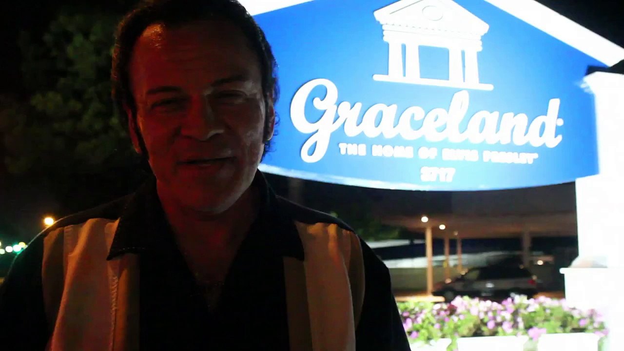 Kim Kredel cuts an ad for Walkin On The Blvd at Elvis Week 2013 video
