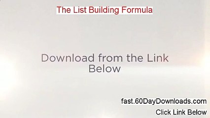 The List Building Formula Free of Risk Download 2014 - Try This With No Risk