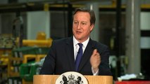 David Cameron immigration speech interrupted by alarm bells