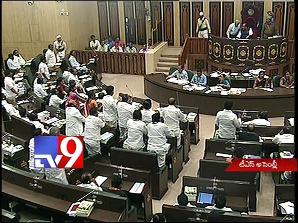 Revanth Reddy shouted down by TRS MLAs in Assembly