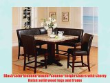 Roundhill Furniture 6Piece Counter Height Artificial Marble Top Square Pedestal Dining Set Espresso