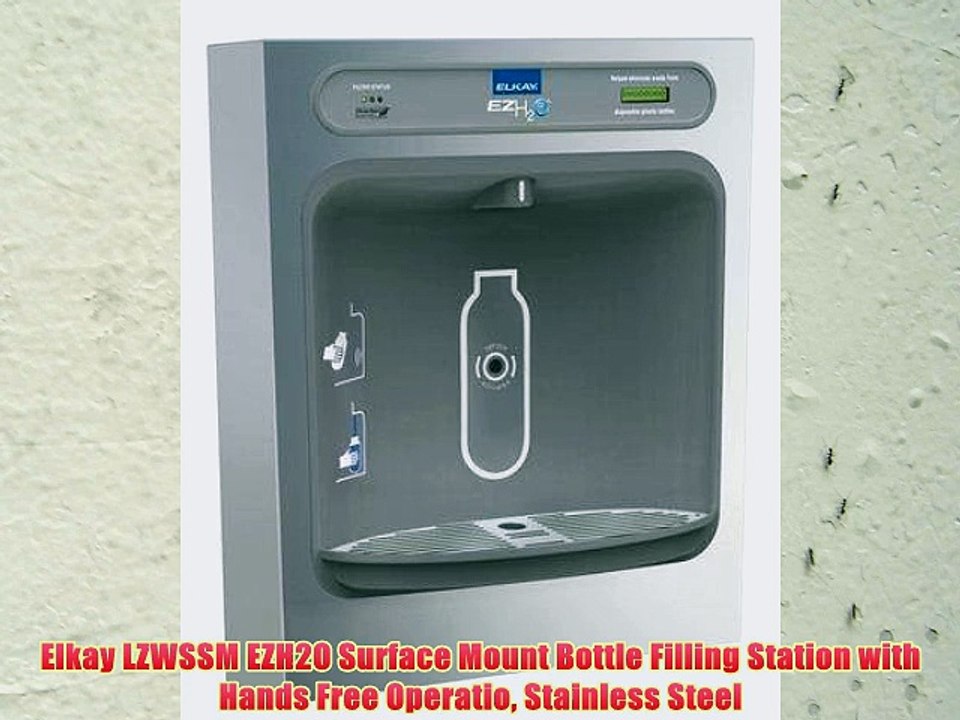 Elkay LZWSSM EZH2O Surface Mount Bottle Filling Station with Hands Free Operatio Stainless Steel