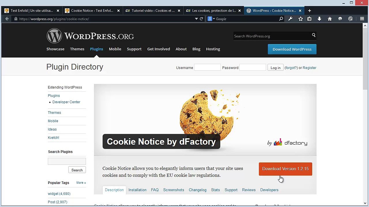 Cookie Notice plugin WordPress