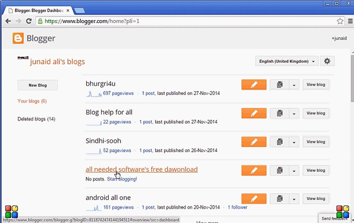 create new page in blog