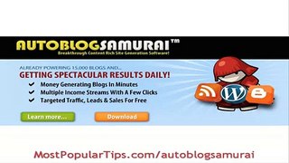 Auto Blog Samurai - The Breakthrough Content Rich Profitable Blog Generation Software