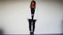 Dominique's OOTD: White Jacket, Crop Tee And Jeans