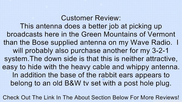 Indoor 1/2 Wave FM Antenna for Bose Wave Radio Review