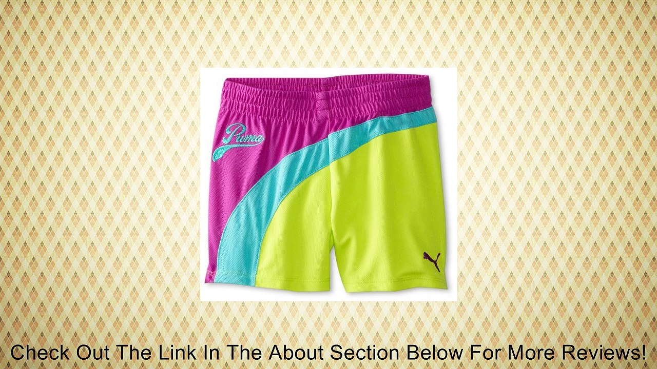 PUMA Big Girls' Form Stripe Mesh Short, Purple, Small Review