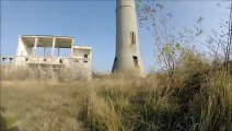 Climbing huge chimney in Pitesti