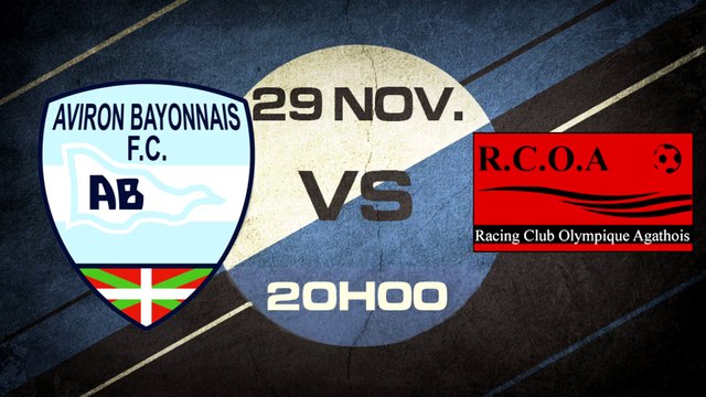 Samedi 29 Novembre à 20h - Aviron Bayonnais - RCO Agde - CFA2 H, J10