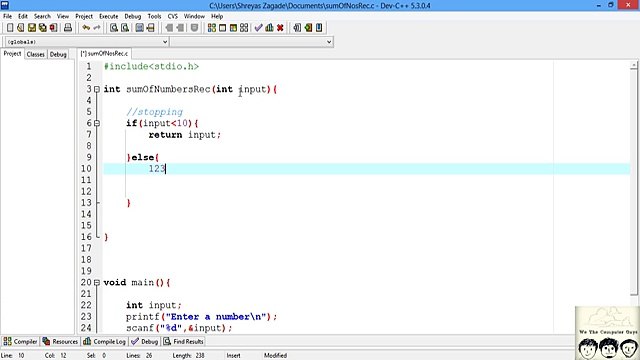 C Practical and Assignment Programs- Sum of digits Recursion Lecture# 5
