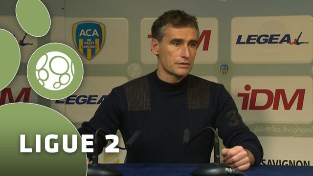 Conférence de presse AC Arles Avignon - Dijon FCO (0-2) : Stéphane CRUCET (ACA) - Olivier DALL'OGLIO (DFCO) - 2014/2015