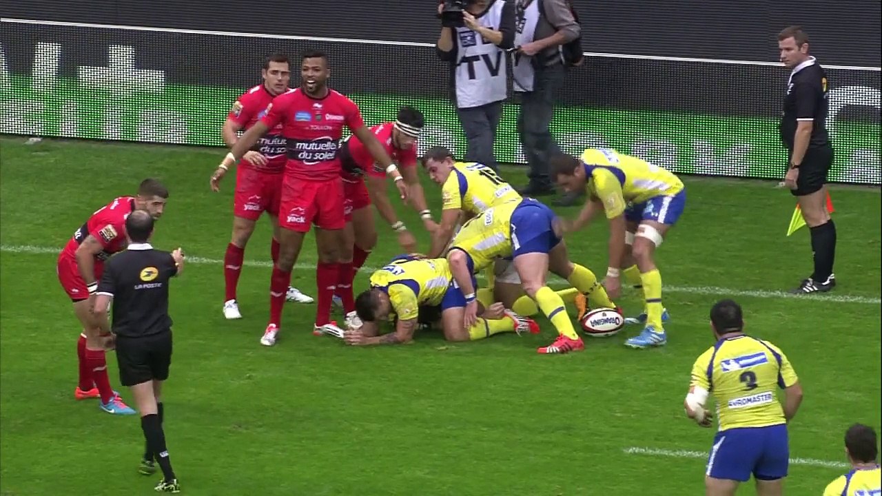 TOP14 - Toulon-Clermont: Essai Fritz Lee (CLE) - J12 - Saison 2014/2015