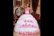 2015 most popular sweetheart organza quinceanera dresses ruffled in white