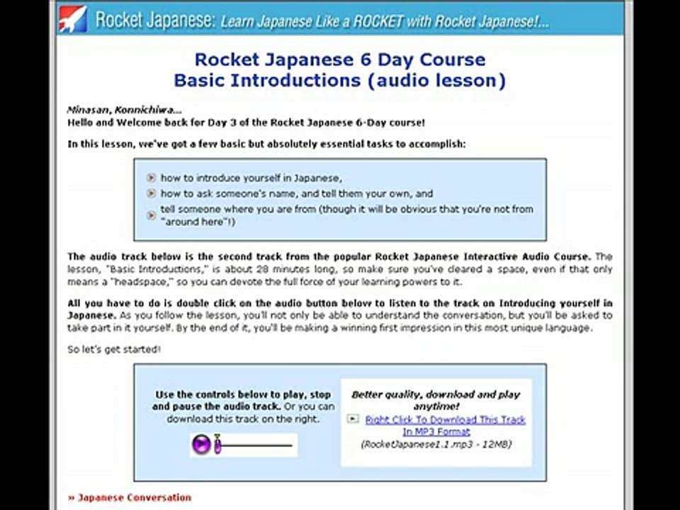 Rocket Japanese Free Lessons Day 3