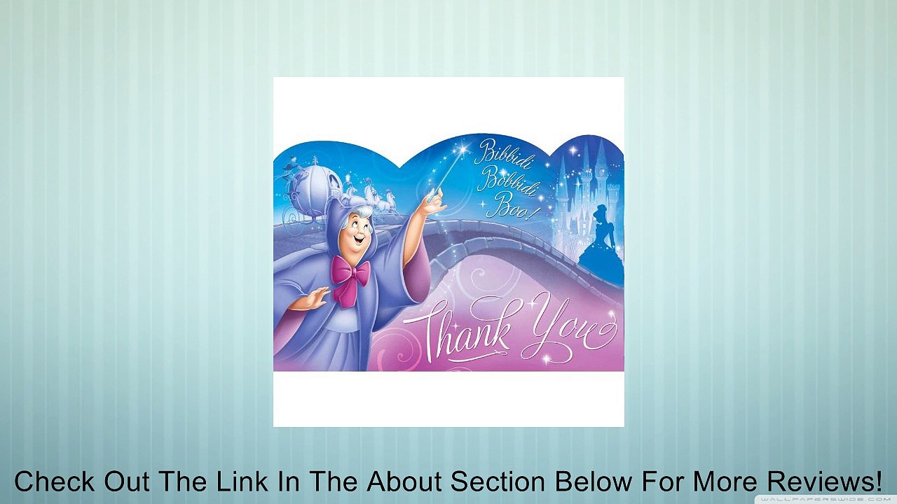 Cinderella Thank You Notes (8) Note Cards Princess Disney Birthday Party Review