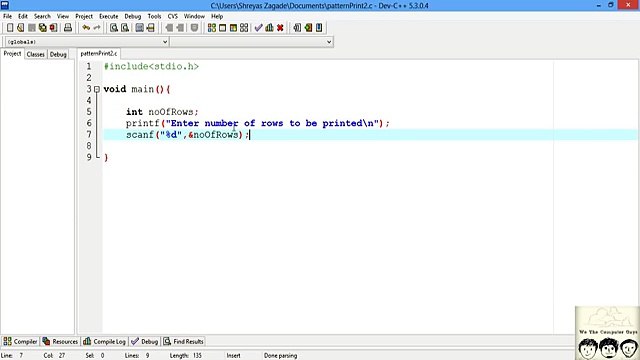 C Practical and Assignment Programs-Pattern Printing 2 Lecture# 14