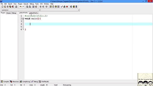 C Practical and Assignment Programs-Pattern Printing Lecture# 16