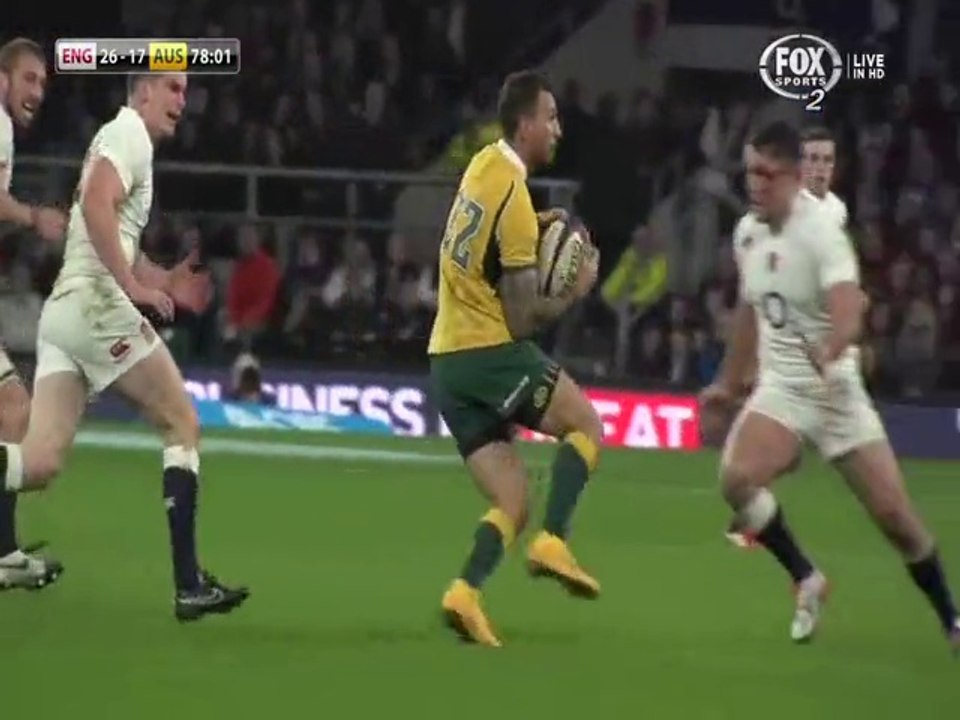 Le choc tête contre tête entre Brad Barritt et Quade Cooper