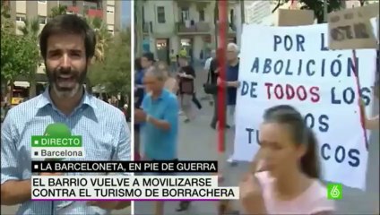 Manifestaciones en Barceloneta en contra del turismo de borrachera