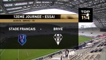 TOP14 - Stade Français-Brive: Essai Karlen Asieshvili  (BRI) - J12 - Saison 2014/2015