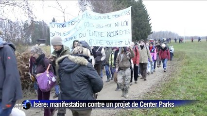 Manifestation contre un projet de Center Parks en Isère