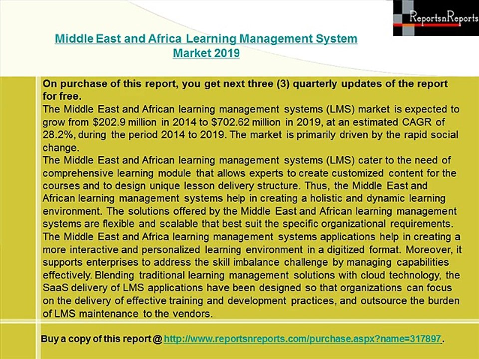 Middle East and Africa Learning Management System Market 2019