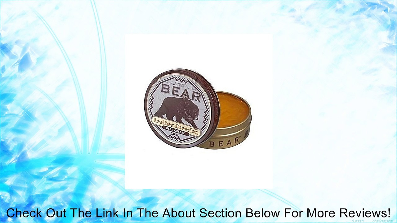 Bear Grease Leather Boots/Shoes/Jackets Dressing Waterproof Conditioner 3.5 oz Review