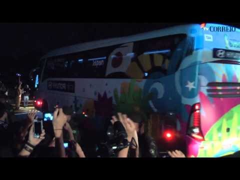 Seleção japonesa desembarca em Campinas