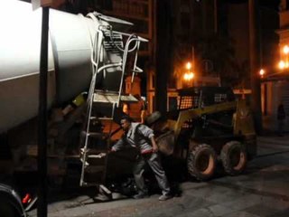 Betoneira afunda no Centro de Campinas