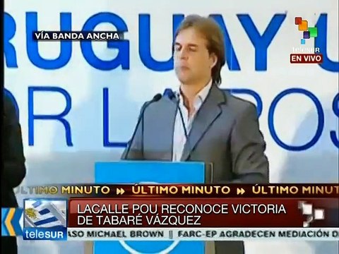 Reconoce Lacalle triunfo de Tabaré Vázquez, la gente ha decidido, dice