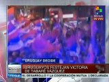 Uruguayos festejan en Montevideo el triunfo de Tabaré Vázquez