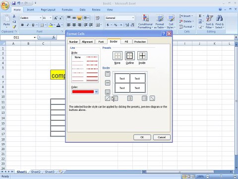 Microsoft Office Excel 2007 Tutorial in Urdu border setting Class 05