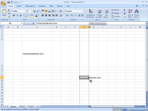 Microsoft Office Excel 2007 Tutorial in Urdu cut and copy Class 09