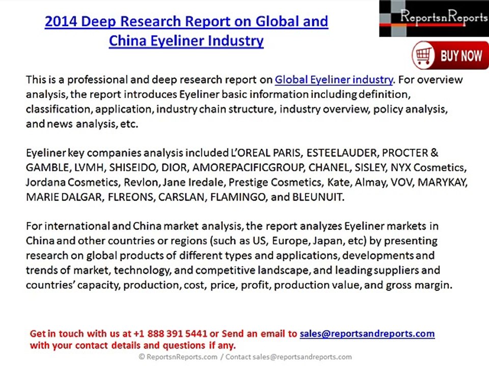 2014 Deep Research Report on Global and China Eyeliner Industry