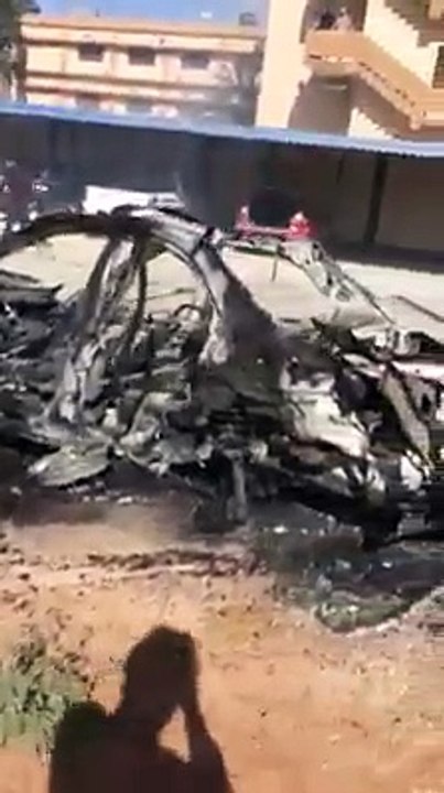 بوابة الوسط | انفجار سيارة مفخخة أمام مديرية أمن أجدابيا