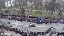 Parada militară organizată de Ziua Naţională la Suceava (filmare aeriană)