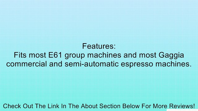 Brew Head Group Gasket for Gaggia Espresso Machines E61 - 8.5mm Review