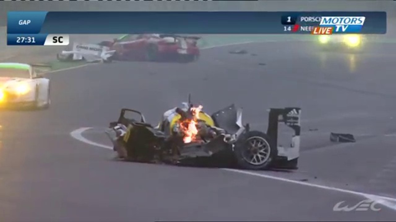 FIA WEC 2014 Season Final  Interlagos Massive Crash Webber Cressoni