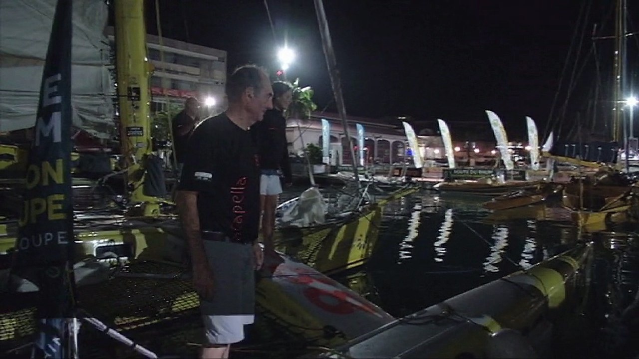 Charlie Capelle à l'arrivée de son 4ème Rhum