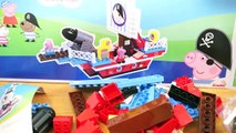 Peppa Pig Pirate Boat Peppa Pig Building Toys Peppa and George Barco Pirata Navio Pirata Megabloks